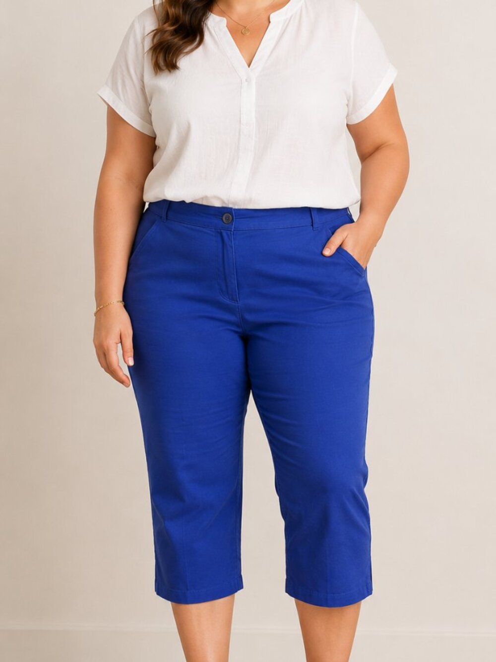 Coldwater Creek Women’s Size 20 Blue Capri Cropped Pants Natural Fit